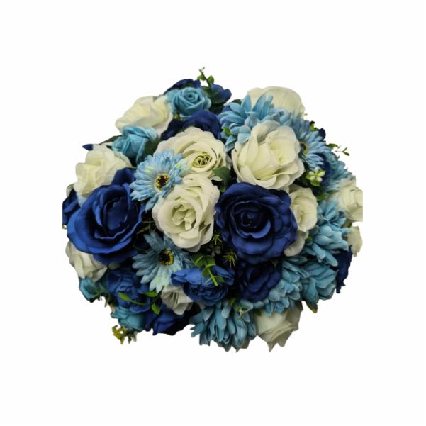 Arranjo Floral G - Azul e Branco 